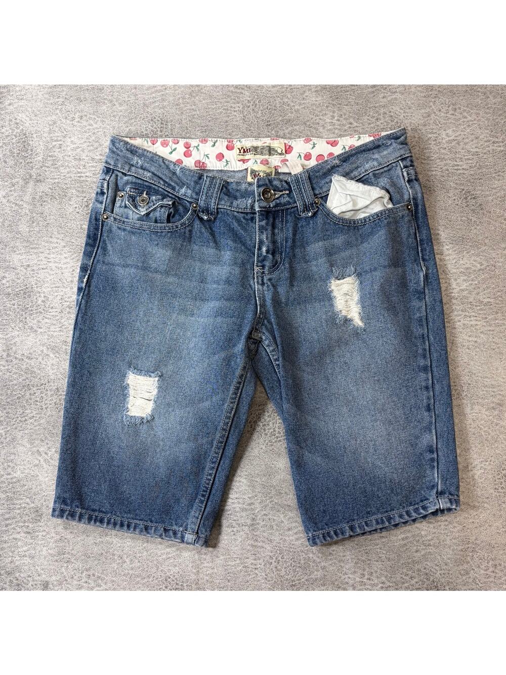 Y2k YMI Distressed Denim Bermuda Shorts